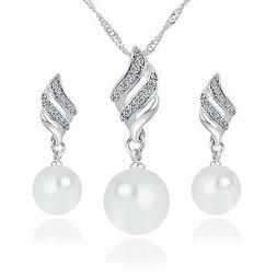 Jewelry Romantic Pearl Set collana orecchini argentati- bril