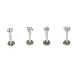 Kit 4&times; 316L Acciaio Piercing Orecchino Per Trago Corpo Labb