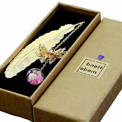 Konrisa Segnalibri in Metallo per Donna Uomo con fiore Belli