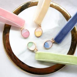 Kpop Maxi Girocolli E Torchon Velluto Nero Geometrica Ovale 