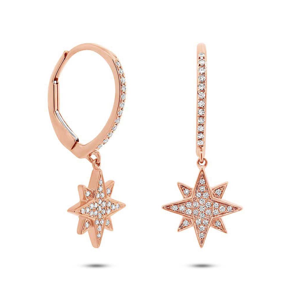 0 17ct 14k oro rosa diamante pendenti