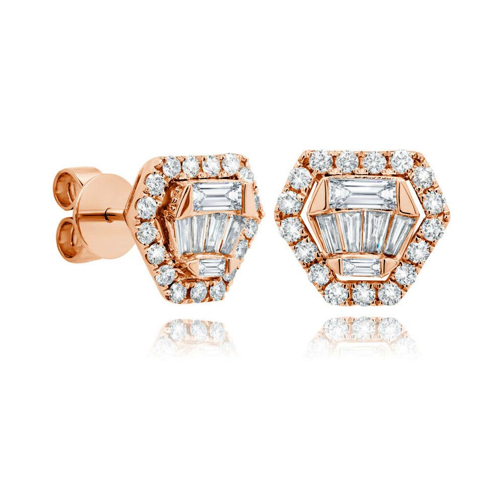 0 86 kt 14k oro rosa baguette