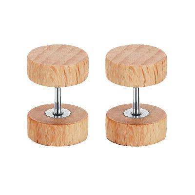 1 paio di legno cerchio tappi piercing