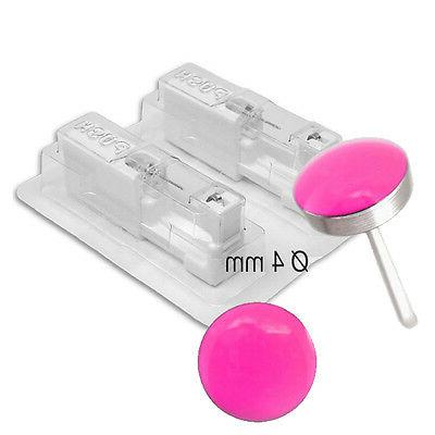 1 paio medicinali orecchini fucsia neon acciaio