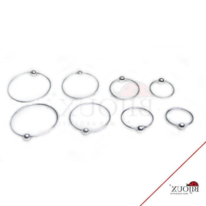 4 paia orecchini cerchio piercing argento 925