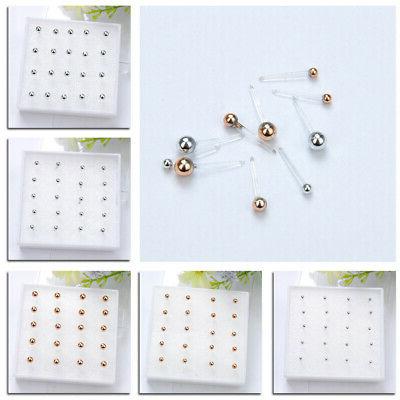 10 paia orecchini a lobo sfera perlina