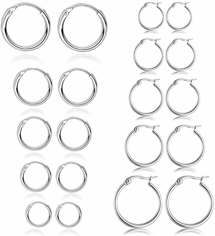 10 paia set di orecchini a cerchio