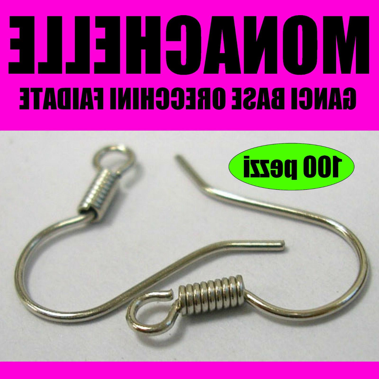 100x monachelle argentate nichel free ganci orecchini