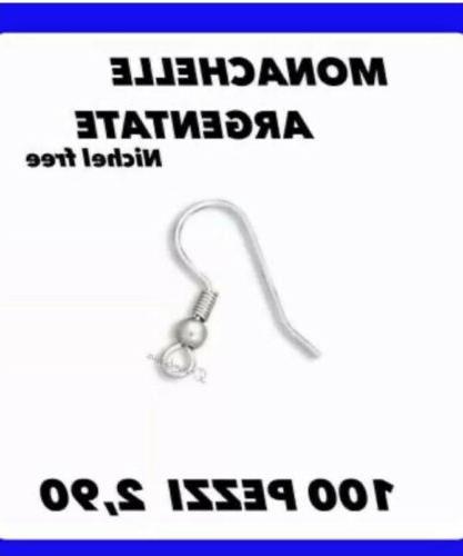 100x monachelle argentate nichel free ganci per