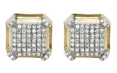 10k oro giallo 8mm 3d quadrato ottagono