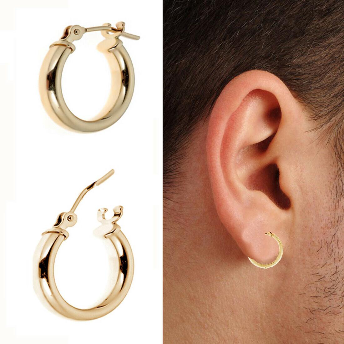 10k oro uomo unisex singolo tubolari orecchino
