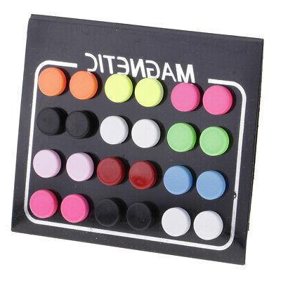 12 paia di orecchini finti magnetici rotondi