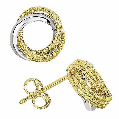 14k bicolore oro lucido e testurizzati aperto