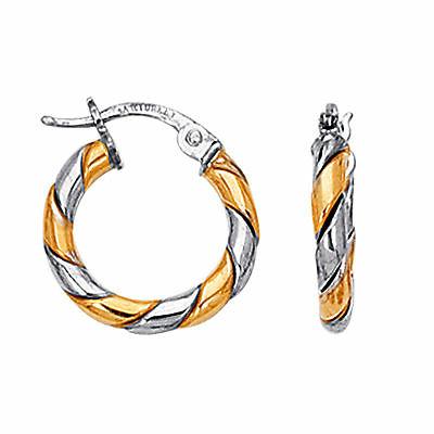 14k oro bianco e giallo bicolore piccolo