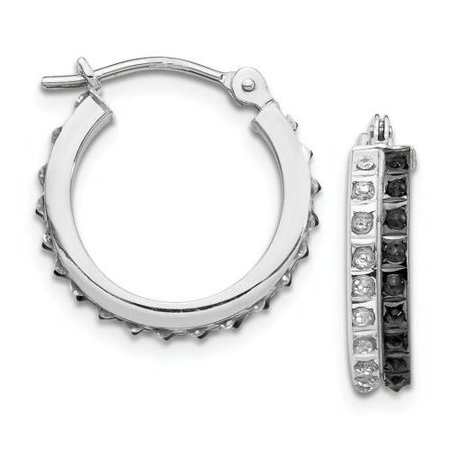 14k oro bianco nero diamante piccolo 15mm