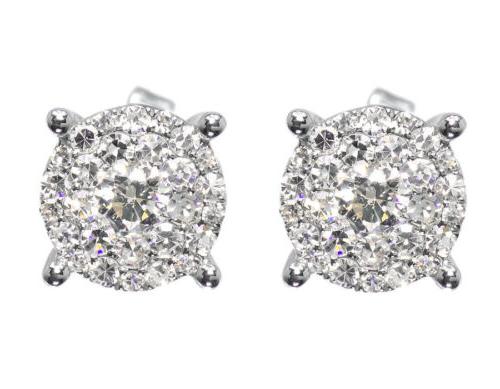 14k oro bianco uomo donna rotondo diamante