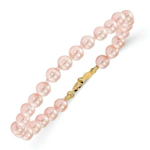 14k oro giallo bambini finto rosa braccialetto