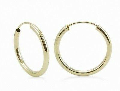 14k oro giallo orecchini a cerchio semplice