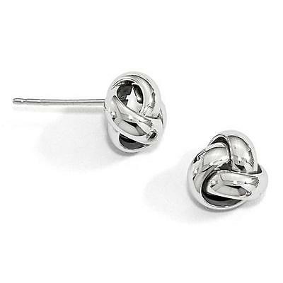 14k solido bianco oro nodo d amore