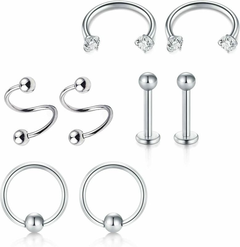 16g piercing helix orecchino acciaio chirurgico naso