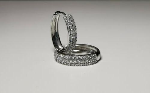 18 kt white gold hoops with cz