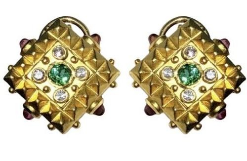 18k oro giallo verde rosa tormalina diamante