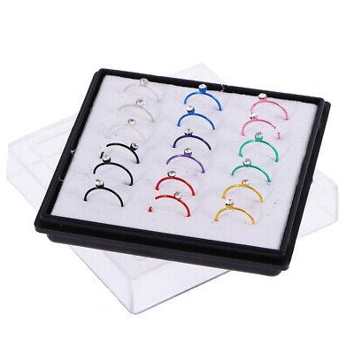 18pcs orecchini a bottone finti in cristallo