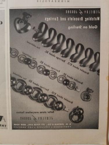 1944 jordan accoppiamento braccialetti orecchini vintage gio