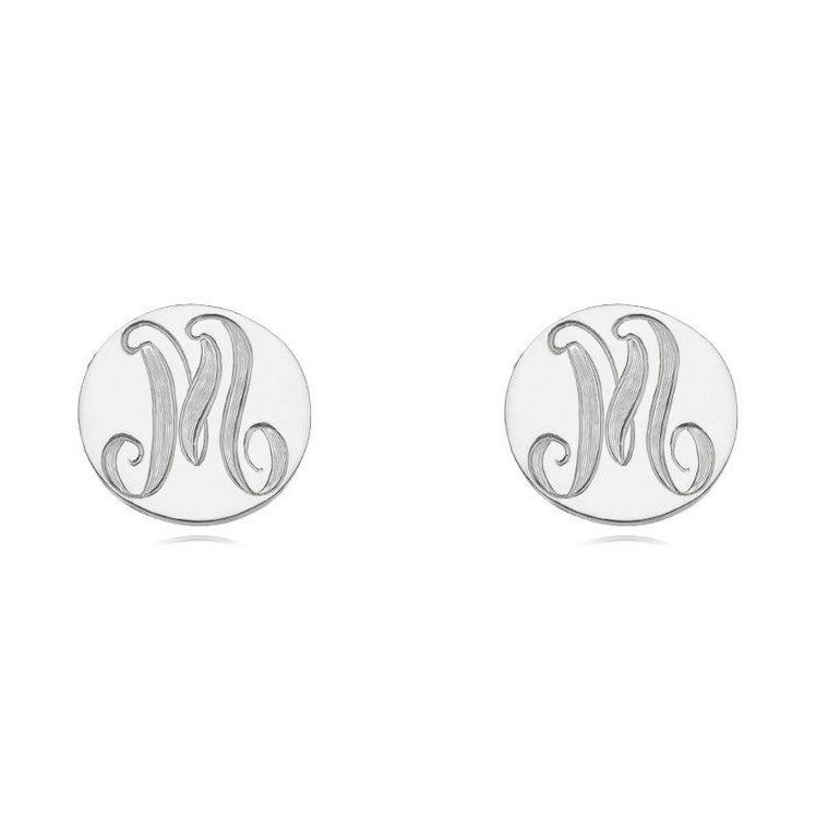 1cm iniziale alfabeto cerchio orecchini a lobo