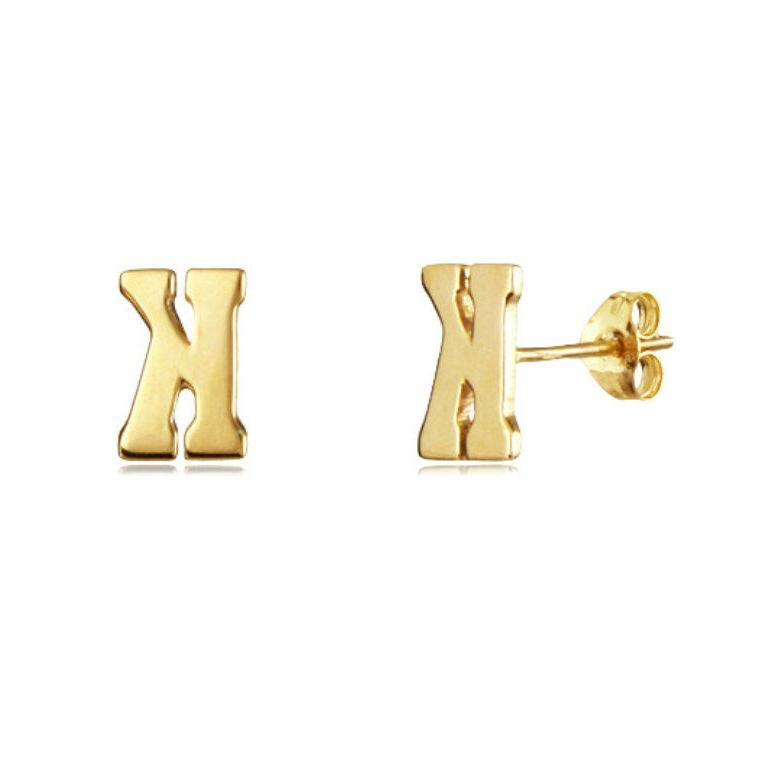 1cm iniziale lettera alfabeto orecchini a lobo