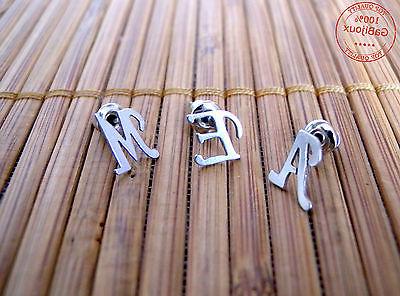 1pz orecchino lettera iniziale alfabeto acciaio uomo