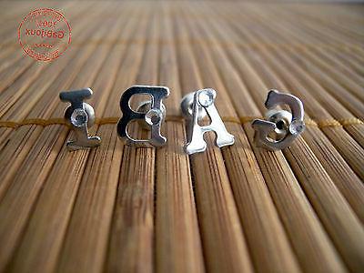 1pz orecchino lettera iniziale alfabeto con strass