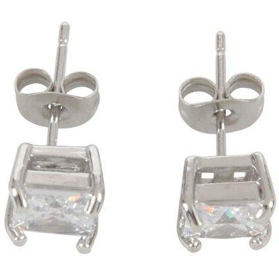 1x orecchini a bottone in oro bianco