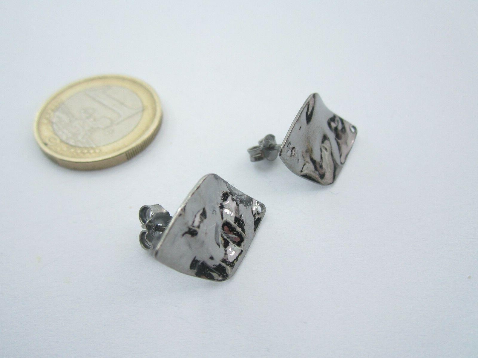 2 basi orecchini rombo 21x15 mm martellato