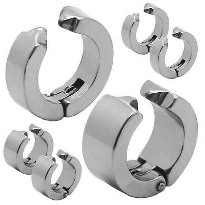 2 creoli acciaio inox temperato orecchini clip