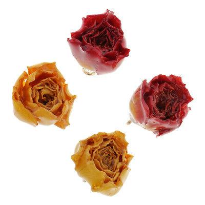 2 orecchini pendenti in resina con rose