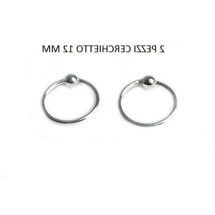 2 orecchini piercing cerchio da naso pallina