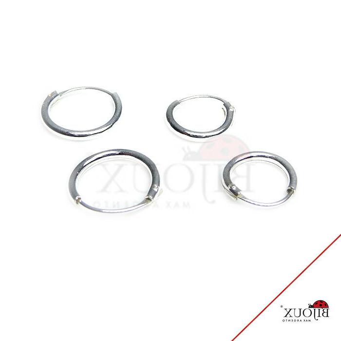 2 paia orecchini cerchio argento 925 piercing