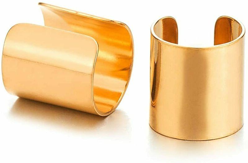 2 pezzi oro clip on orecchini a