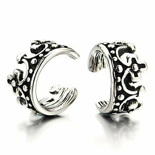 2 pezzi vintage corona clip on orecchini