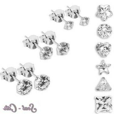 2 pezzo carino 925 vero argento orecchini