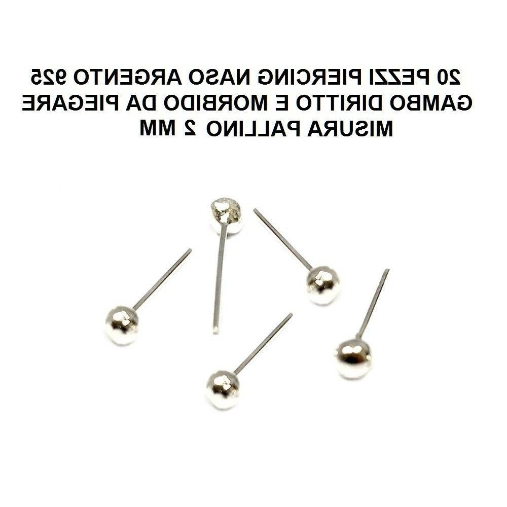 20 orecchino naso piercing nasino in argento