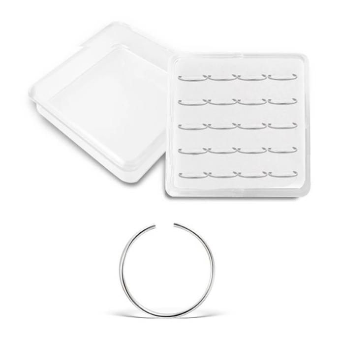 20x orecchini scatola piercing naso cerchietto aperto