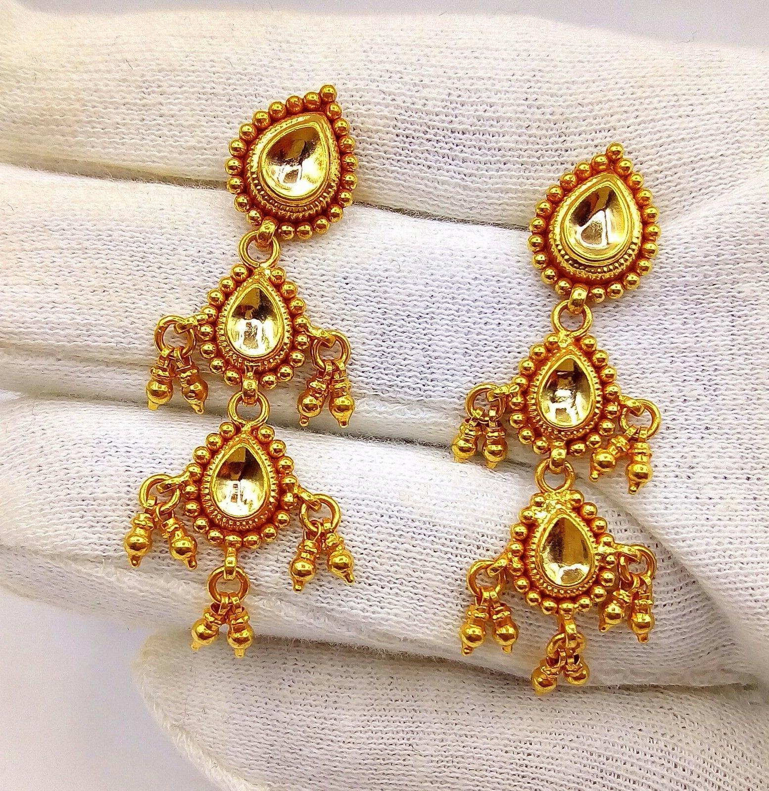 22k oro giallo antico tribale orecchino gioielli