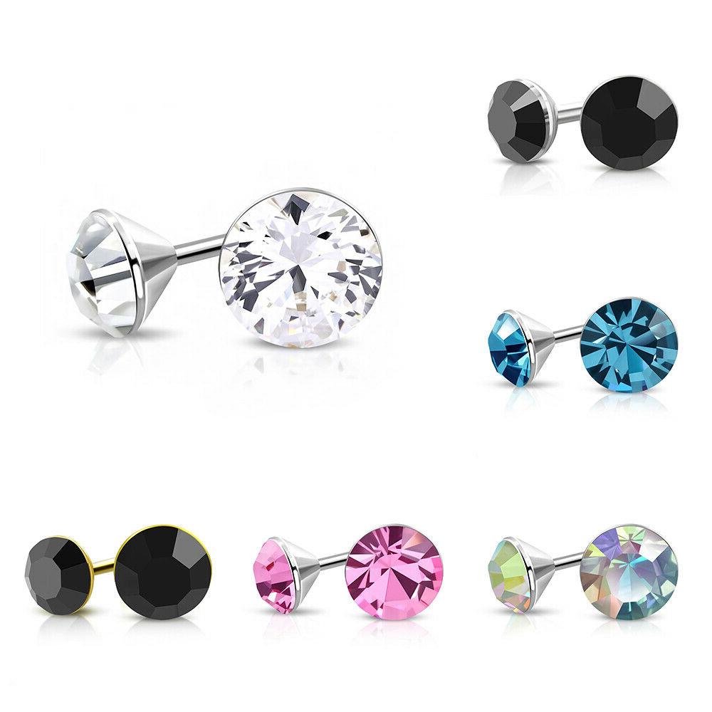 2er set orecchini zirconia cz 4mm turchese