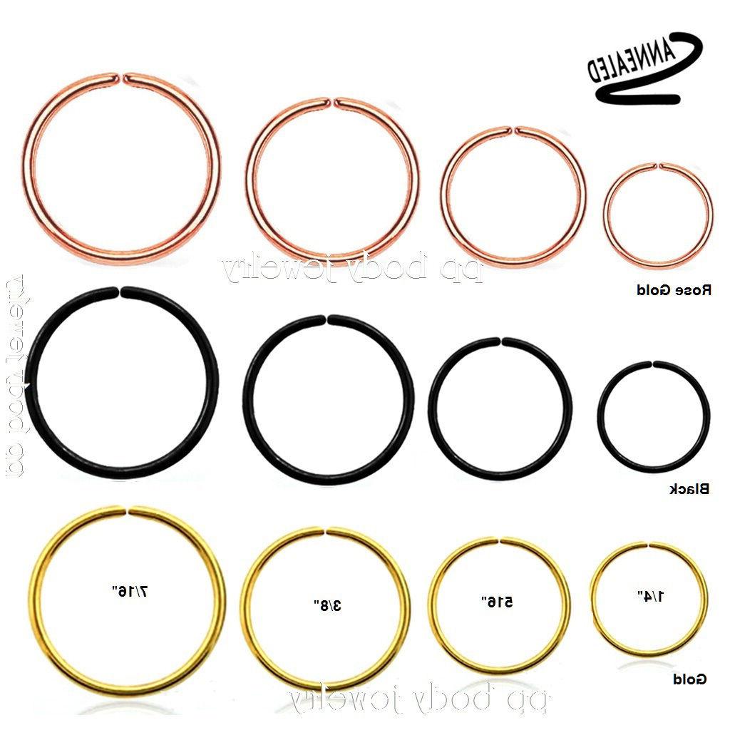 2pc anodizzato acciaio chirugico seamless naso orecchino
