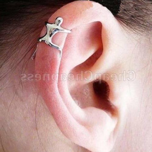 2x climbing man naked climber ear cuff