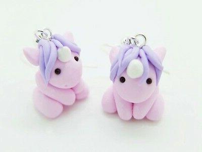 2x mini rosa unicorno orecchini bambini orecchini