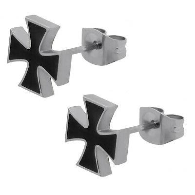 2x orecchini a perno piercing croce di