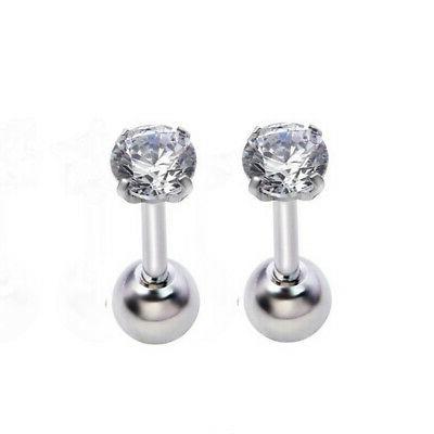 2x piercing anelli cristallo trago labbro orecchini